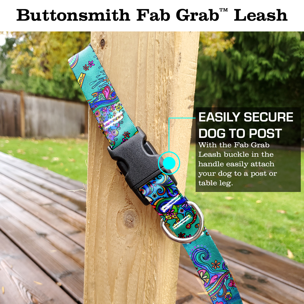 Watercolor Doodles Fab Grab Leash - Made in USA