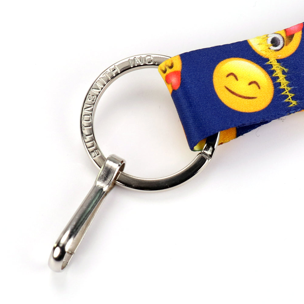 Buttonsmith Emoji Blue Breakaway Lanyard - Made in USA - Buttonsmith Inc.