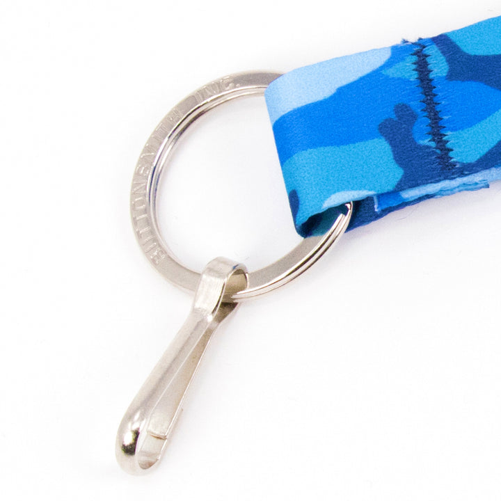 Buttonsmith Blue Camo Wristlet Lanyard - Made in USA - Buttonsmith Inc.