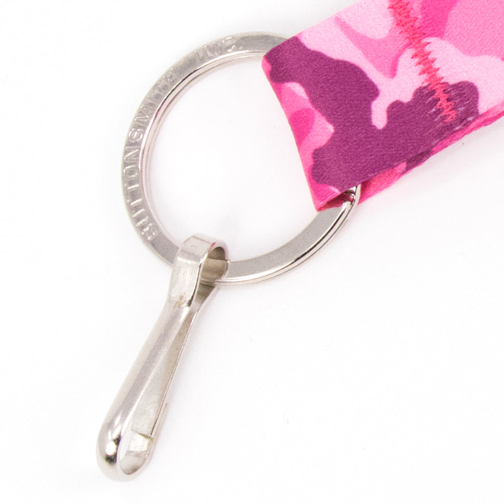 Buttonsmith Pink Camo Lanyard - Made in USA - Buttonsmith Inc.