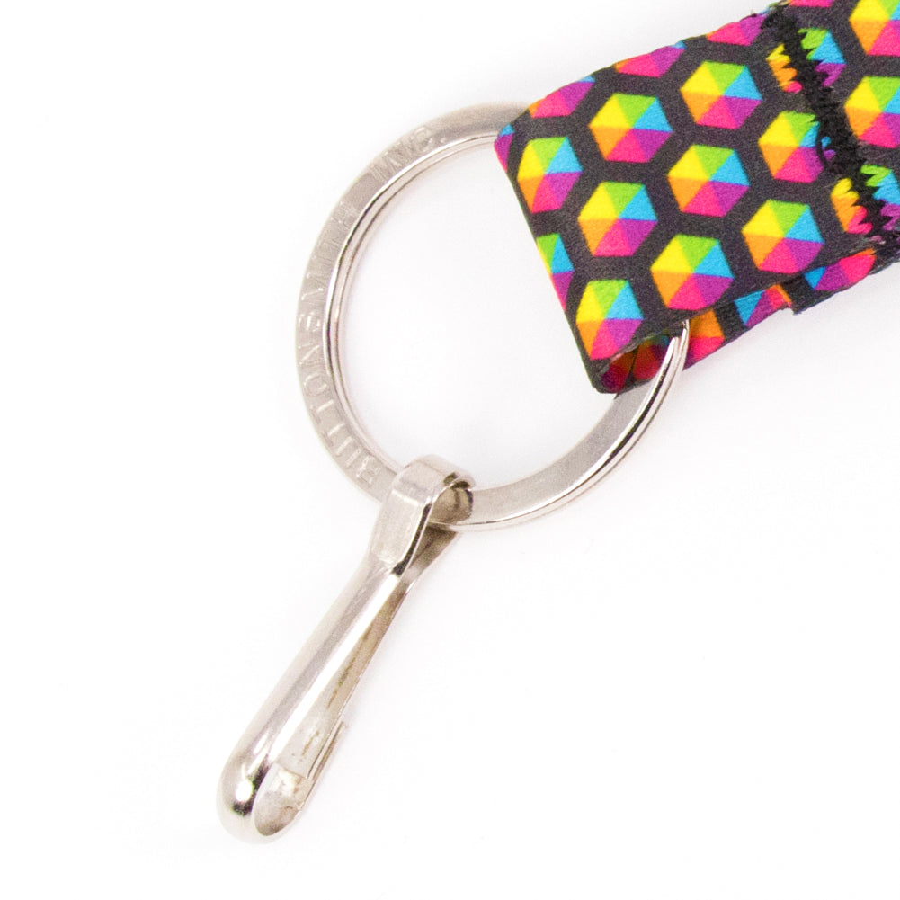 Buttonsmith Rainbow Hexes Custom Lanyard Made in USA - Buttonsmith Inc.