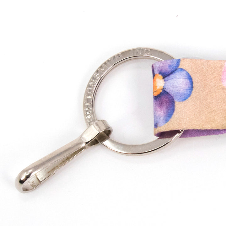 Buttonsmith Watercolor Flowers Wristlet Lanyard Made in USA - Buttonsmith Inc.