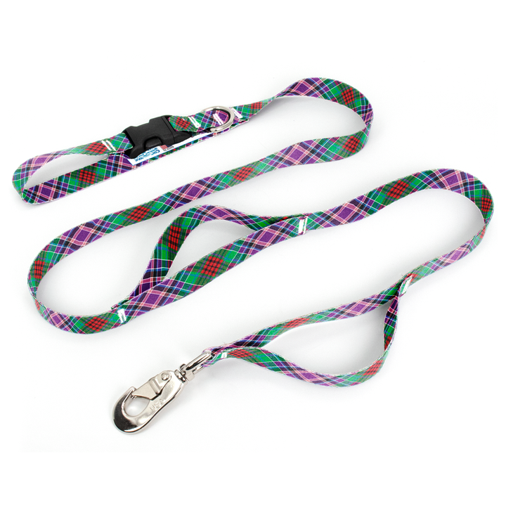 Gordon Red Plaid Fab Grab Leash - Made in USA