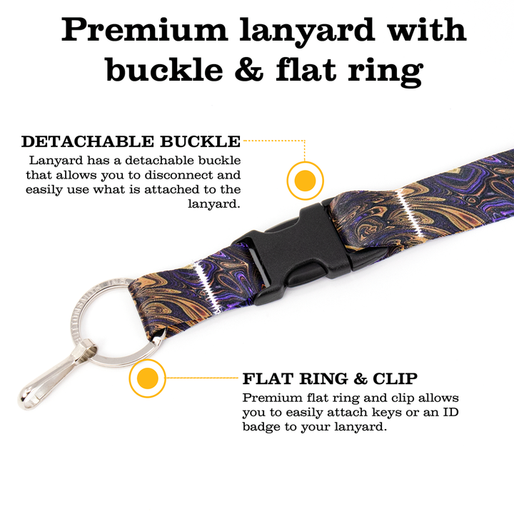 Infinity Brown Breakaway Lanyard - with Buckle and Flat Ring - Made in the USA