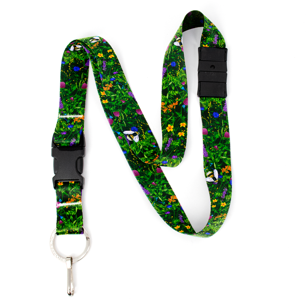 Wildflowers Breakaway Lanyard - with Buckle and Flat Ring - Made in the USA