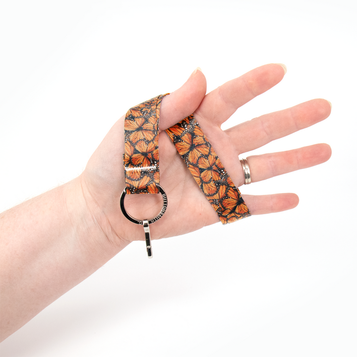 Monarch Wristlet Lanyard - Short Length with Flat Key Ring and Clip - Made in the USA