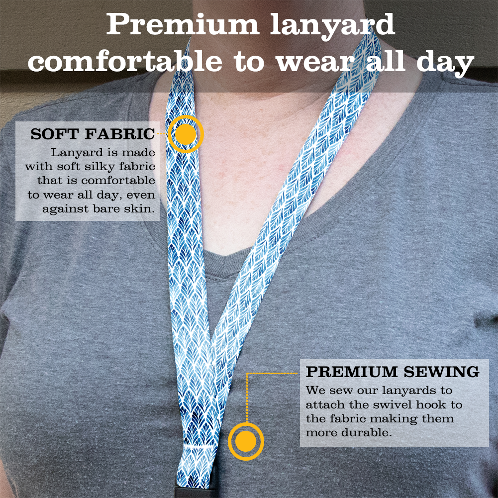 Blue Fans Breakaway Lanyard - with Buckle and Flat Ring - Made in the USA