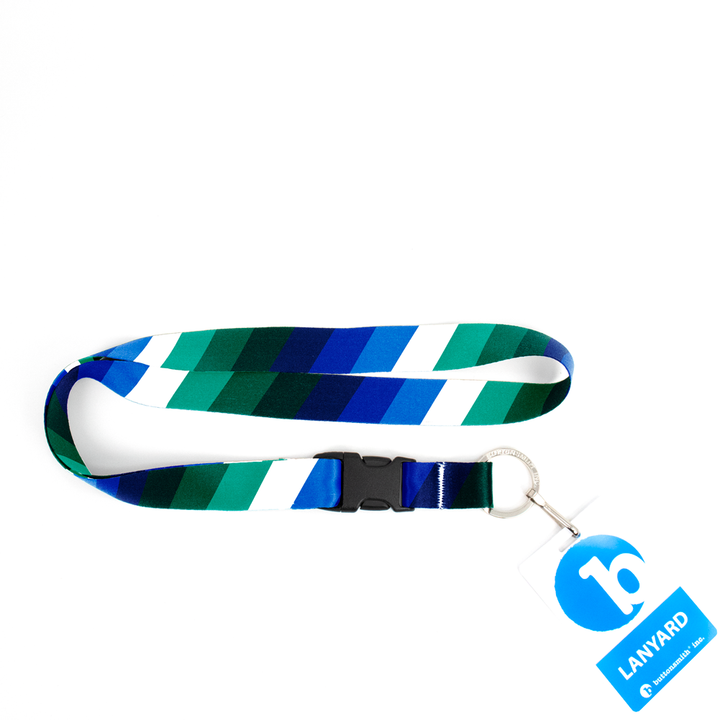 Gay Pride Premium Lanyard - with Buckle and Flat Ring - Made in the USA