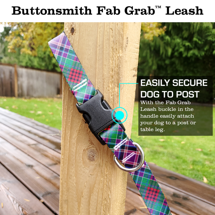 Gordon Red Plaid Fab Grab Leash - Made in USA