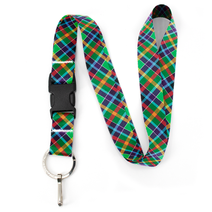 Gallowater Plaid Premium Lanyard - with Buckle and Flat Ring - Made in the USA