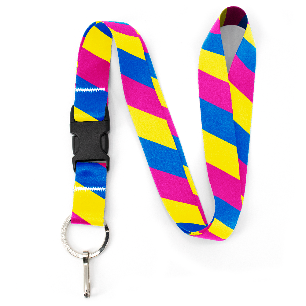 Pan Sexual Pride Premium Lanyard - with Buckle and Flat Ring - Made in the USA