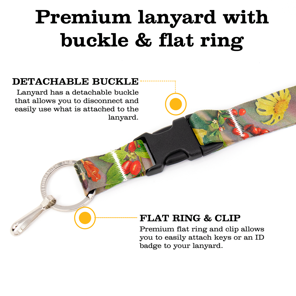 Desert Blooms Breakaway Lanyard - with Buckle and Flat Ring - Made in the USA