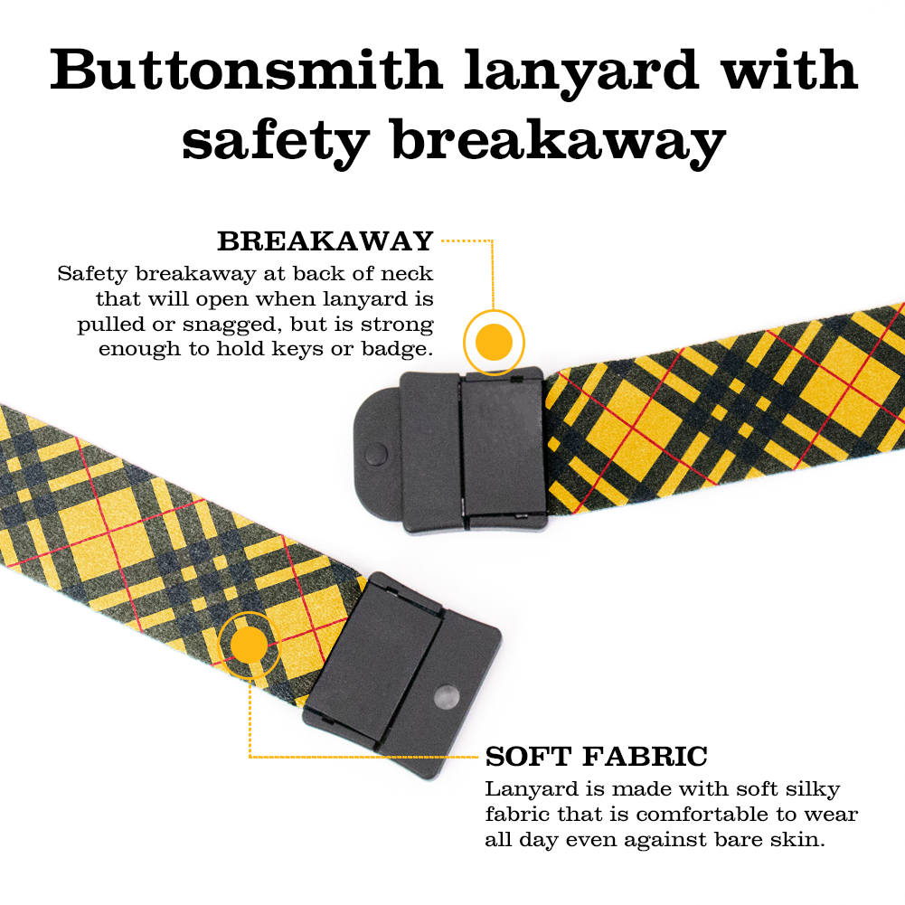 MacLeod of Lewis Plaid Breakaway Lanyard - with Buckle and Flat Ring - Made in the USA