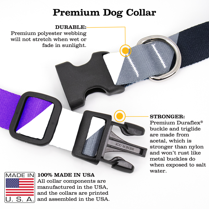 Asexual Pride Dog Collar - Made in USA