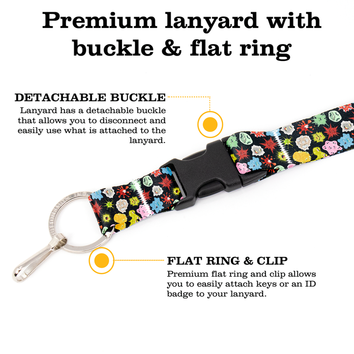 Microbiome Breakaway Lanyard - with Buckle and Flat Ring - Made in the USA