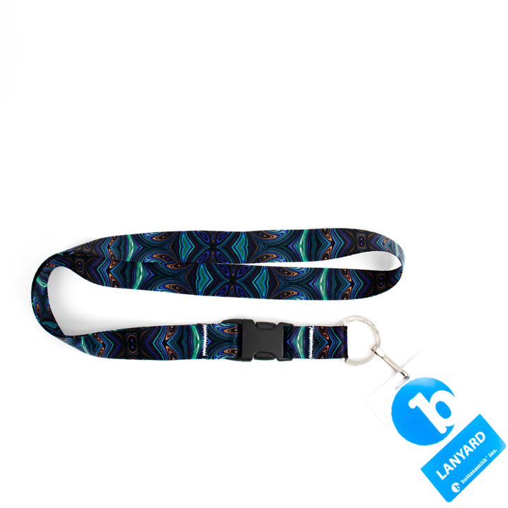 Infinity Blue Premium Lanyard - with Buckle and Flat Ring - Made in the USA