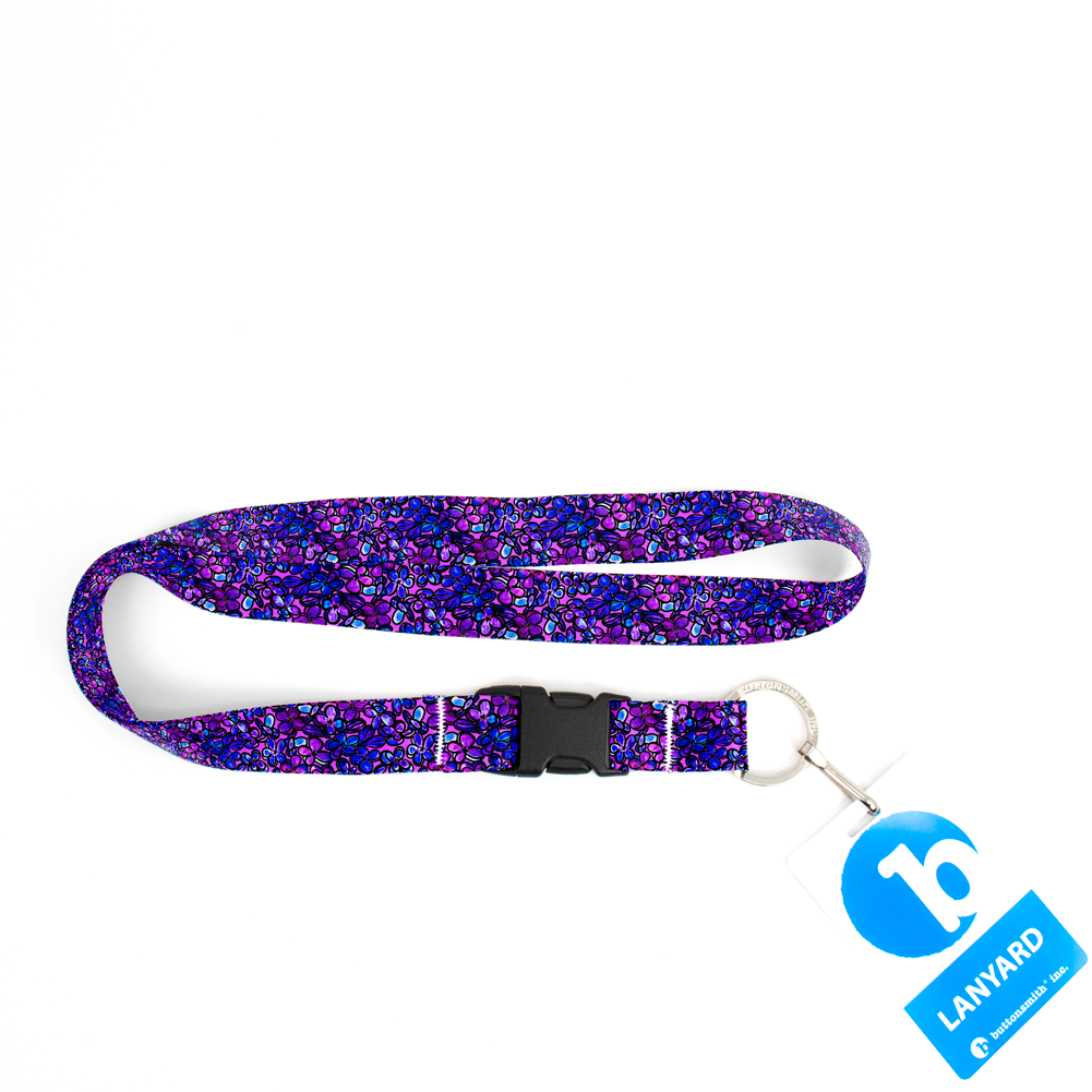 Lilacs Premium Lanyard - with Buckle and Flat Ring - Made in the USA