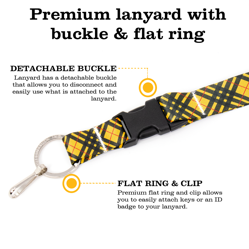 MacLeod of Lewis Plaid Breakaway Lanyard - with Buckle and Flat Ring - Made in the USA