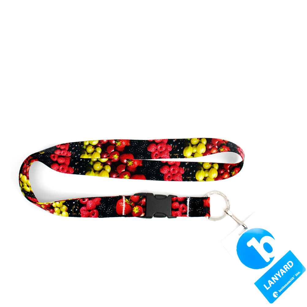 Berry Blast Premium Lanyard - with Buckle and Flat Ring - Made in the USA