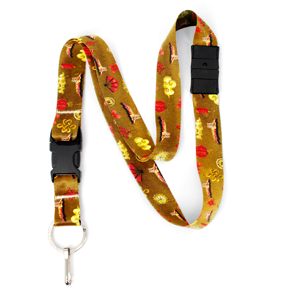 Lunar Tiger Zodiac Breakaway Lanyard - with Buckle and Flat Ring - Made in the USA