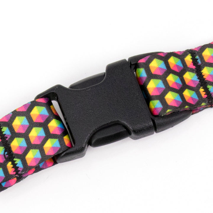 Buttonsmith Rainbow Hexes Custom Lanyard Made in USA - Buttonsmith Inc.