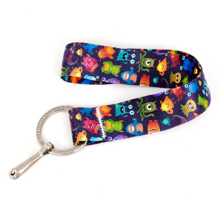 Monster Mash Wristlet Lanyard - Short Length with Flat Key Ring and Clip - Made in the USA