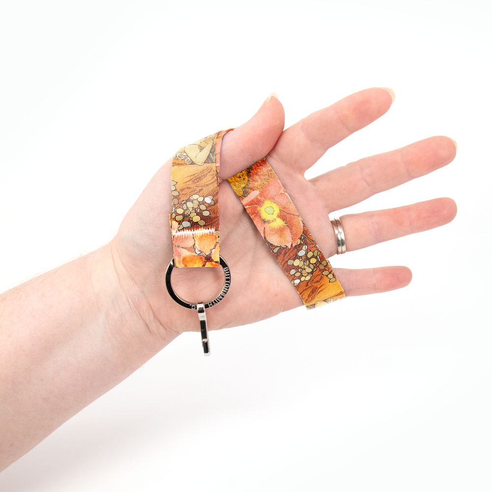 Mucha Topaz Wristlet Lanyard - Short Length with Flat Key Ring and Clip - Made in the USA