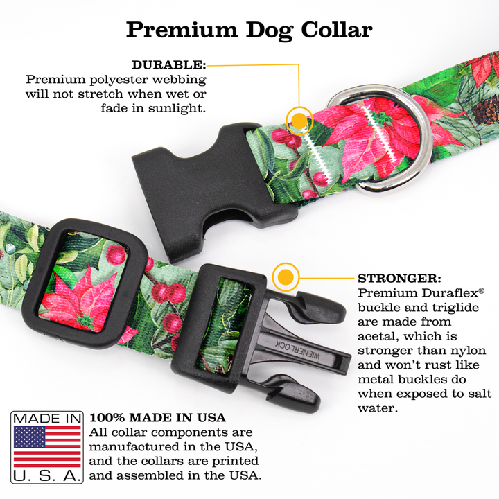 Holiday Flora Dog Collar - Made in USA