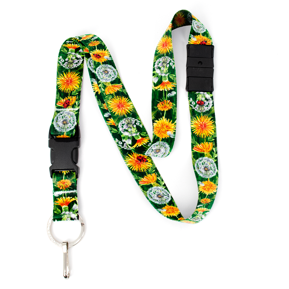 Dandelion Wishes Breakaway Lanyard - with Buckle and Flat Ring - Made in the USA