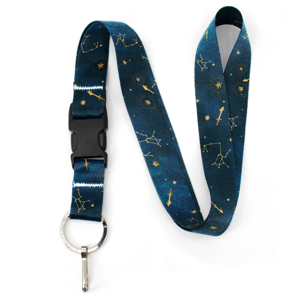 Sagitarius Zodiac Premium Lanyard - with Buckle and Flat Ring - Made in the USA