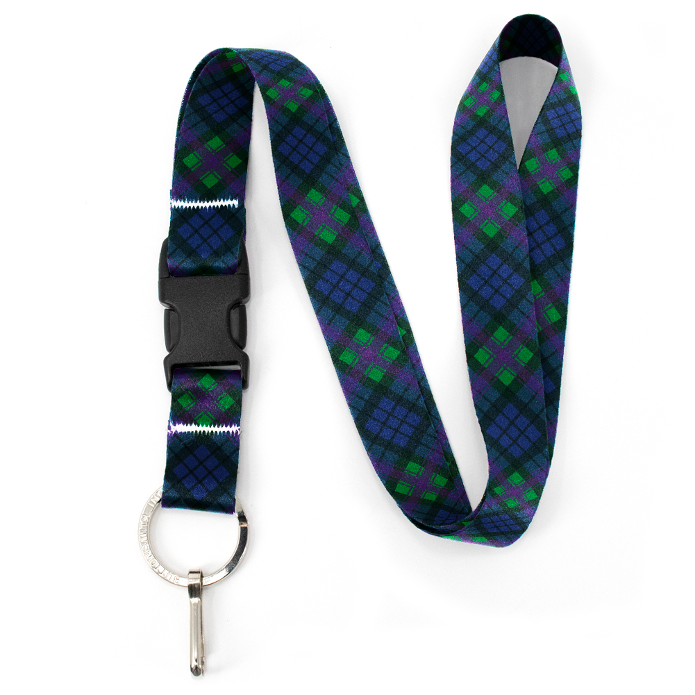 Baird Plaid Premium Lanyard - with Buckle and Flat Ring - Made in the USA