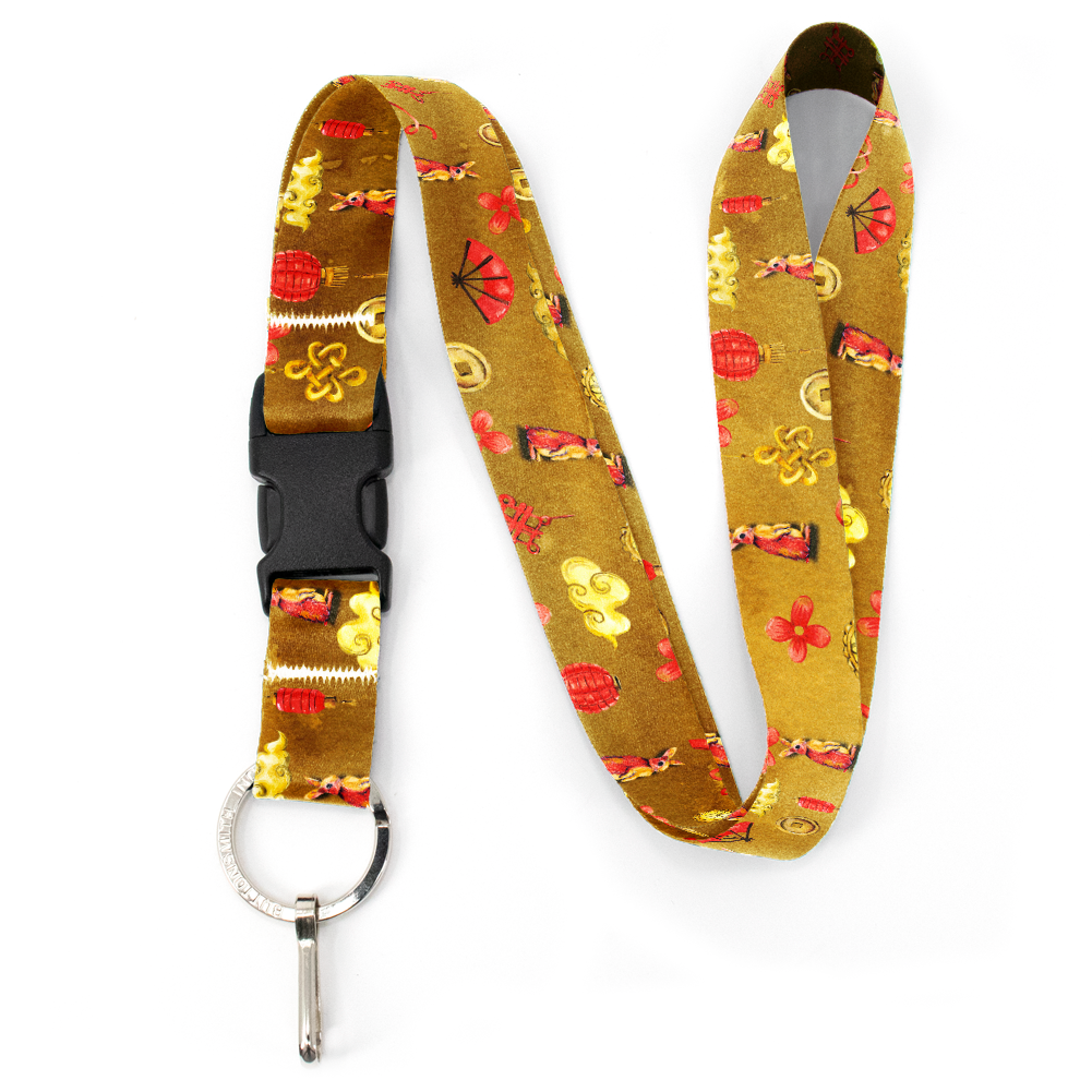 Lunar Rabbit Zodiac Premium Lanyard - with Buckle and Flat Ring - Made in the USA