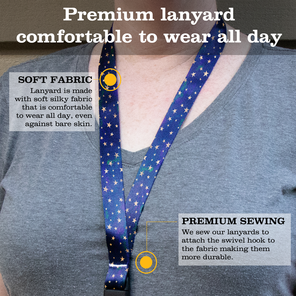 Star Stuff Premium Lanyard - with Buckle and Flat Ring - Made in the USA