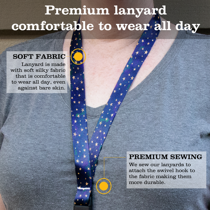 Star Stuff Premium Lanyard - with Buckle and Flat Ring - Made in the USA