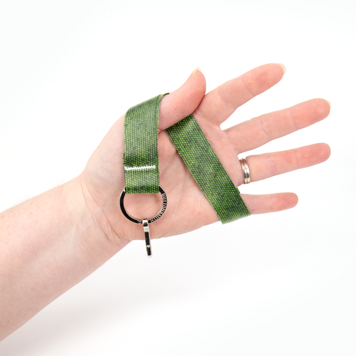 Iguana Wristlet Lanyard - Short Length with Flat Key Ring and Clip - Made in the USA