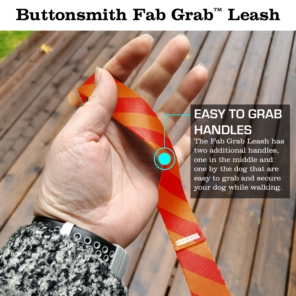 Stripes Orange Fab Grab Leash - Made in USA