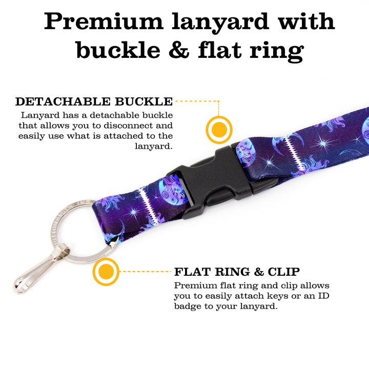 Celestial Premium Lanyard - with Buckle and Flat Ring - Made in the USA