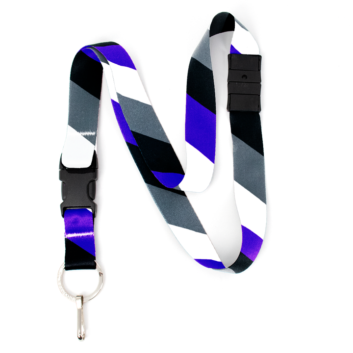 Asexual Pride Breakaway Lanyard - with Buckle and Flat Ring - Made in the USA