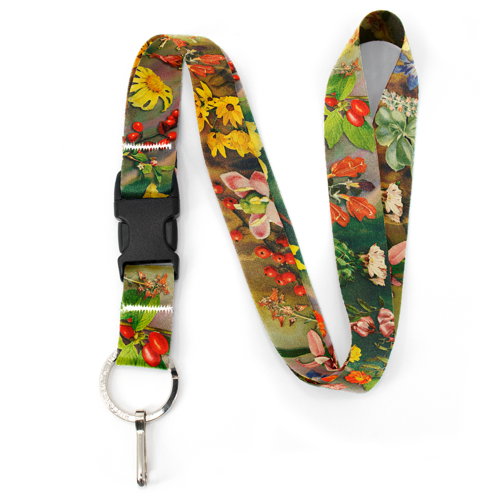 Desert Blooms Premium Lanyard - with Buckle and Flat Ring - Made in the USA