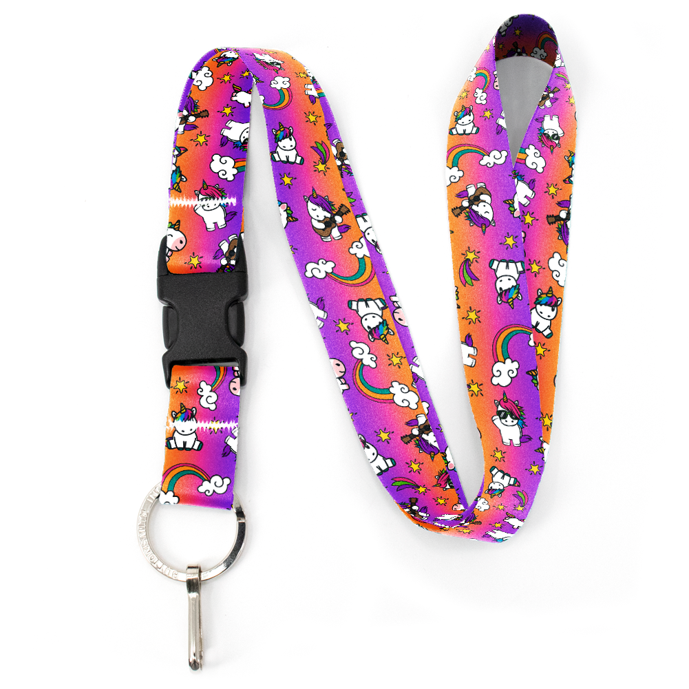 Unicorns Premium Lanyard - with Buckle and Flat Ring - Made in the USA