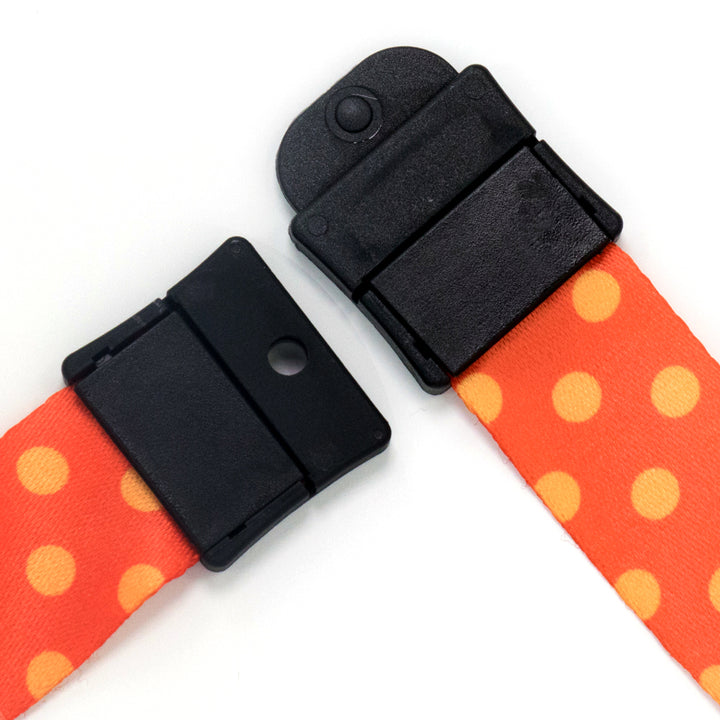 Buttonsmith Orange Dots Breakaway Lanyard - Made in USA - Buttonsmith Inc.