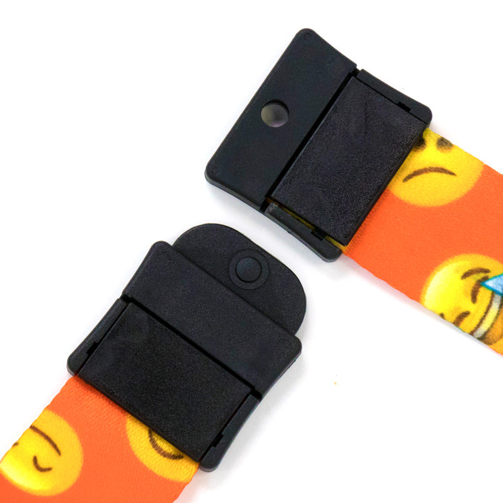 Buttonsmith Emoji Orange Breakaway Lanyard - Made in USA - Buttonsmith Inc.