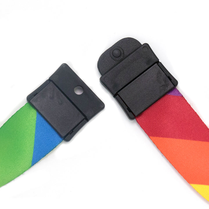 Buttonsmith Rainbow Flag Breakaway Lanyard - Made in USA - Buttonsmith Inc.