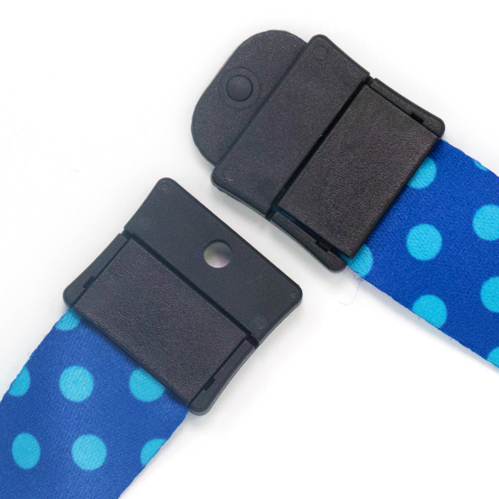 Buttonsmith Blue Dots Breakaway Lanyard - Made in USA - Buttonsmith Inc.