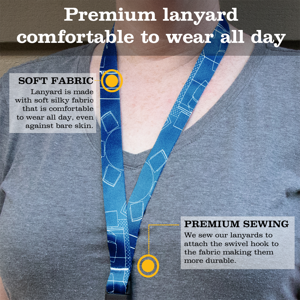 Arch Blueprint Premium Lanyard - with Buckle and Flat Ring - Made in the USA