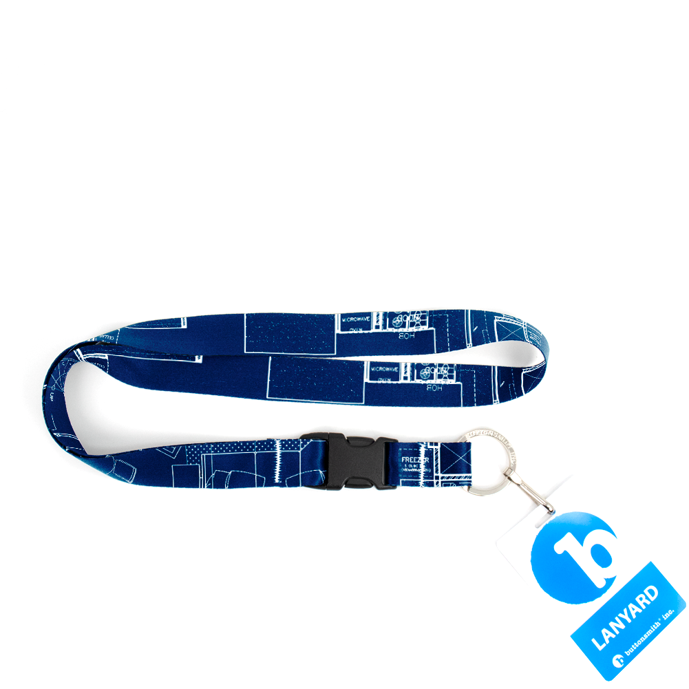 Arch Blueprint Premium Lanyard - with Buckle and Flat Ring - Made in the USA