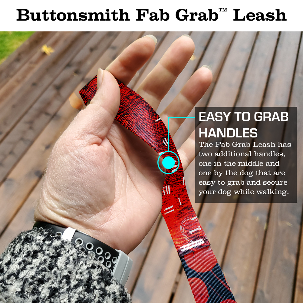 Red Grunge Fab Grab Leash - Made in USA