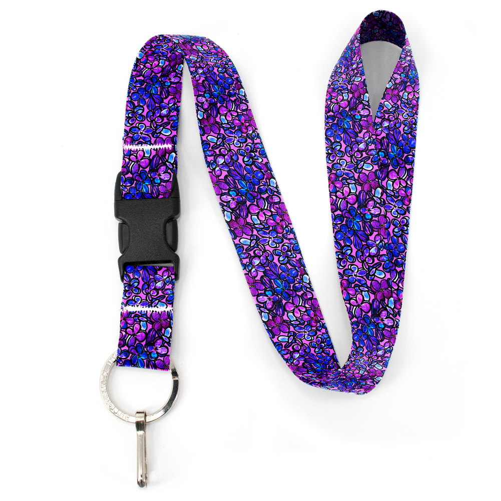 Lilacs Premium Lanyard - with Buckle and Flat Ring - Made in the USA