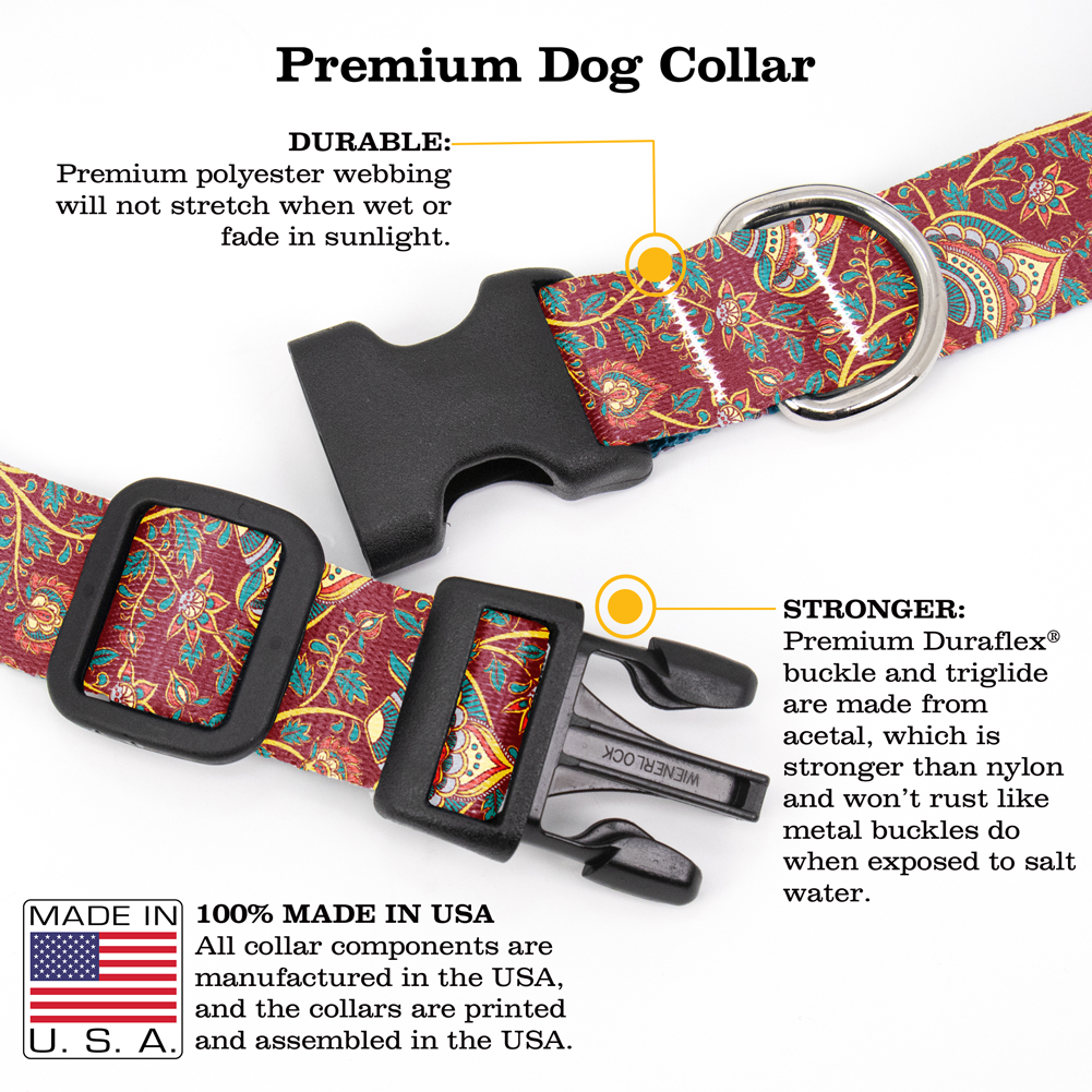 Kalimkari Red Dog Collar - Made in USA