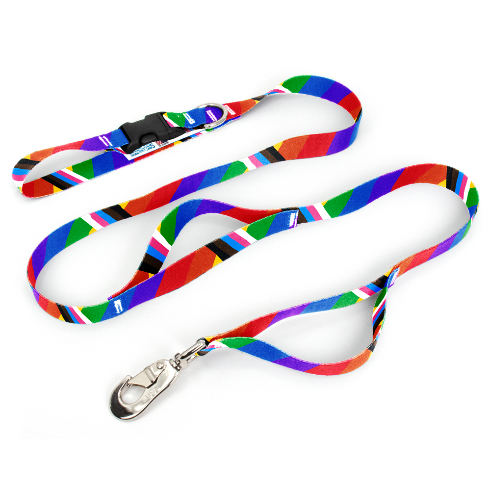 Pride Rainbow Plus Fab Grab Leash - Made in USA